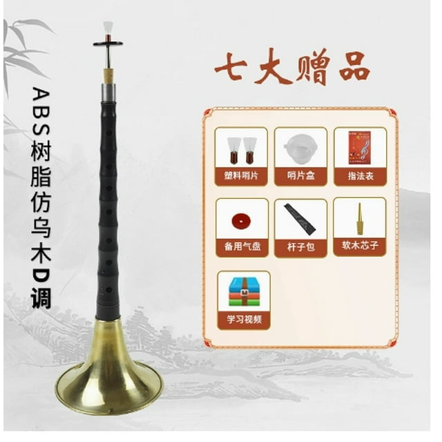1 Set Suona Traditional Chinese Musical Instrument Suona High Strength Beginner Folk Wind Instrument Chinese Instrument with Mouthpieces