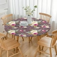 thumbnail image 3 of Round Fitted Tablecloth with Elastic Edges Fits 36"-44" Round Tables Pioneer Colorful Floral Waterproof Table Cover Washable Indoor and Outdoor for Party Kitchen Dinner Banquet Patio Picnic, 3 of 7