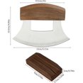 thumbnail image 4 of Ulu Alaskan Cutter made of stainless steel with ergonomic nonslip handle and wooden stand, 4 of 5