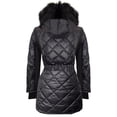 thumbnail image 3 of Michael Kors Women's Black Scuba Stretch Quilted Belted Coat with Hood XS, 3 of 3