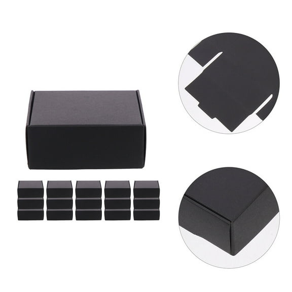 Supvox Black Paper Storage Boxes Easy to Use and Foldable for Shipping 25Pcs