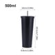 thumbnail image 5 of Advancent Taza de café con pajita de acero inoxidable, doble capa de vacío, taza de 500ml con aislamiento térmico, taza antifugas, taza con aislamiento Mostrada Rosa Advancent HA007937-05B, 5 of 6