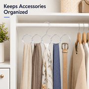 5-Hole Snag-Free Scarf Hanger Closet Organizer Clear for Scarves Belts Ties Bras by Dependable Industries