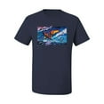 thumbnail image 2 of Wild Bobby, Abstract Wind Surfer with Dolphins, Animal Lover, Men Graphic Tees, Navy, Medium, 2 of 3