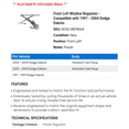 thumbnail image 2 of Front Left Window Regulator - Compatible with 1997 - 2004 Dodge Dakota 1998 1999 2000 2001 2002 2003, 2 of 2
