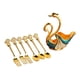 thumbnail image 4 of Swan Base Sporter Set Possert Forks con cucharas y horquillas Elegant Premium Food Grade de aleación de zinc de zinc para pasteles aperitivos Azul oscuro, 4 of 9