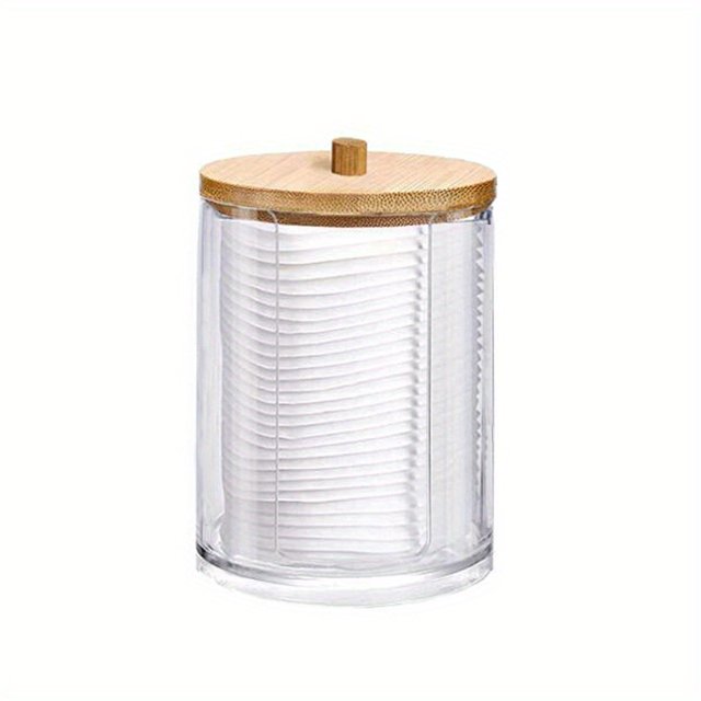 1/2 Uds organizador de maquillaje redondo acrílico transparente organizador de maquillaje almohadilla de algodón soporte para hisopo caja organizadora de almohadillas de algodón almohadillas de maqui