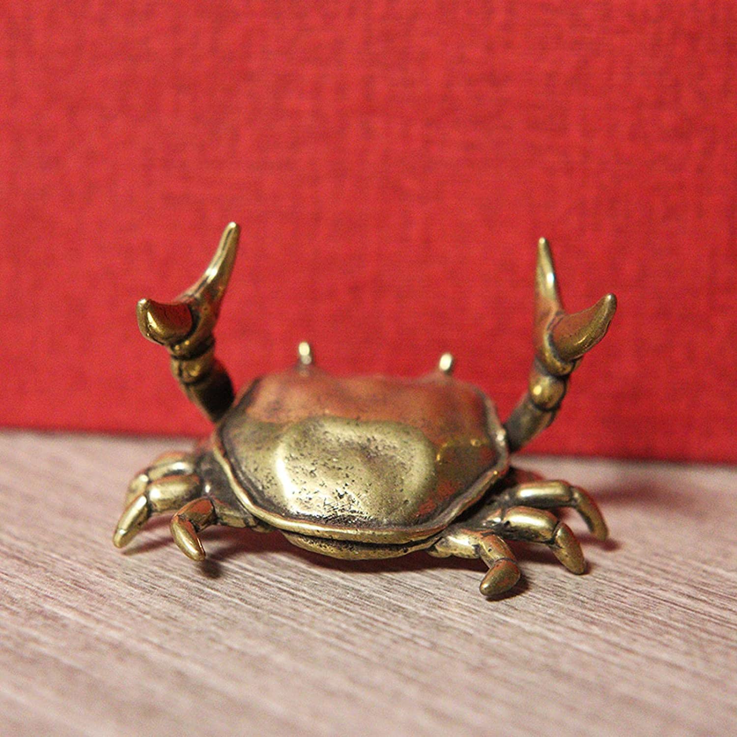 UMMH Brass Animal Decor Retro Brass Weightlifting Crab Miniatures
