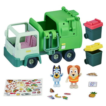 Bluey, Garbage Truck Vehicle Playset, Bluey and Bin Man 2.5-3 inch Figures and Accessories, Preschool, Ages 3+