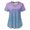 Blue, variant on Womens Summer Tops Womens Summer Tops Women's Fashion Gradient Print Short Sleeve V Neck Blouse With Pockets Holiday Working T Shirt S