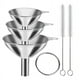 thumbnail image 1 of Embudos para llenar botellas Juego de 3 mini embudos de cocina de acero inoxidable Embudos para transferir aceites esenciales líquidos, 1 of 3