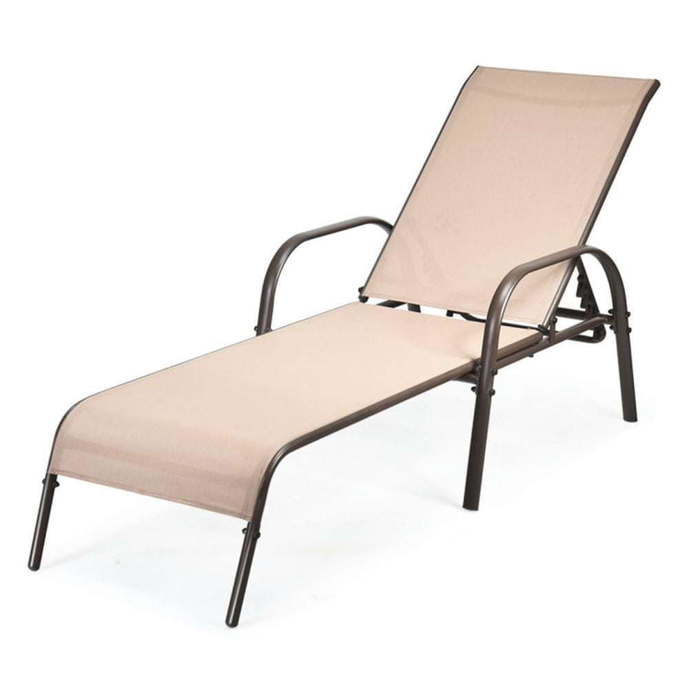 GVN Reclining Chair,Outdoor Chaise Lounge,Adjustable Patio Chaise Folding Lounge Chair with Backrest-Brown GVN Reclining Chair,Outdoor Chaise Lounge,Adjustable Patio Chaise Folding Lounge Chair with Backrest-Brown
