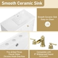 thumbnail image 4 of Christopher Knight Home 36" Bathroom Vanity with Sink, Tip-out Drawers & Gold Metal Handles, White, 4 of 11