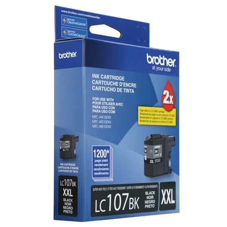 Brother Genuine LC107BK High-Yield Printer Ink Cartridge, Black