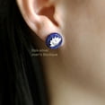thumbnail image 3 of QQTDFG Sterling Silver Lotus Flower Round Lapis Lazuli Post Earrings A1622-default, 3 of 7