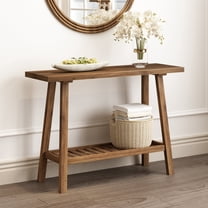 PieDle 43'' Narrow Solid Wood Entryway Table with Shelf, Console Table for Living Room, Bathroom and Dining room