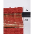 thumbnail image 6 of Red Wood Grain Curtains 54 Inch Length, Sheer Curtains for Bedroom Living Room Window Farmhouse Vintage Wooden Rustic Planks Rod Pocket Drapes Kitchen Curtains Small Half Window 42"x54" 2 Panels, 6 of 6
