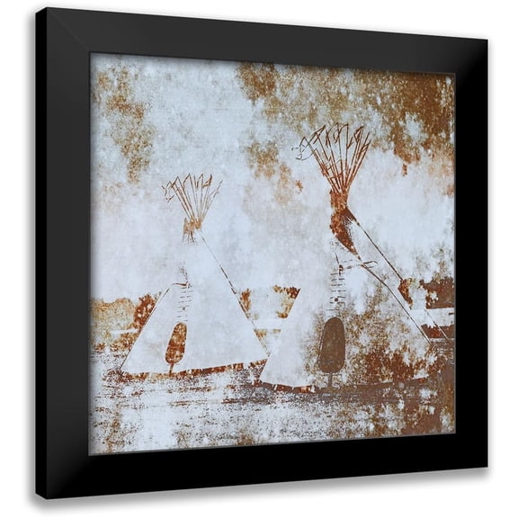 Tyrrell, Lu Anne 12x12 Black Modern Framed Museum Art Print Titled - Textured Tipis