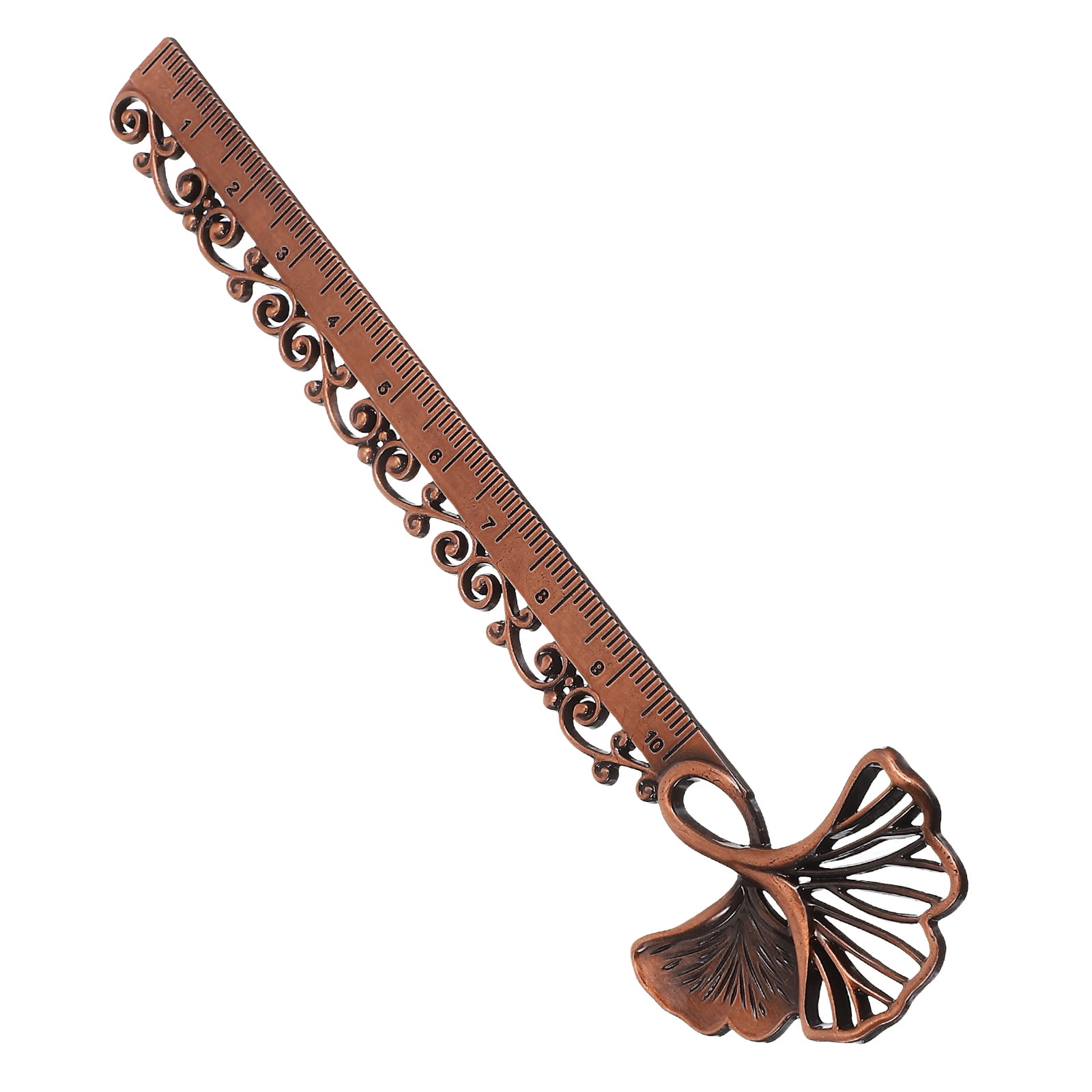 CTIRCHIU Retro Metal Bookmark Ruler with Decorative Butterfly and Ginkgo Leaf for Reading