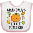 thumbnail image 3 of Inktastic Grandmas Little Pumpkin with Leaves and Stars Boys or Girls Baby Bib, 3 of 4