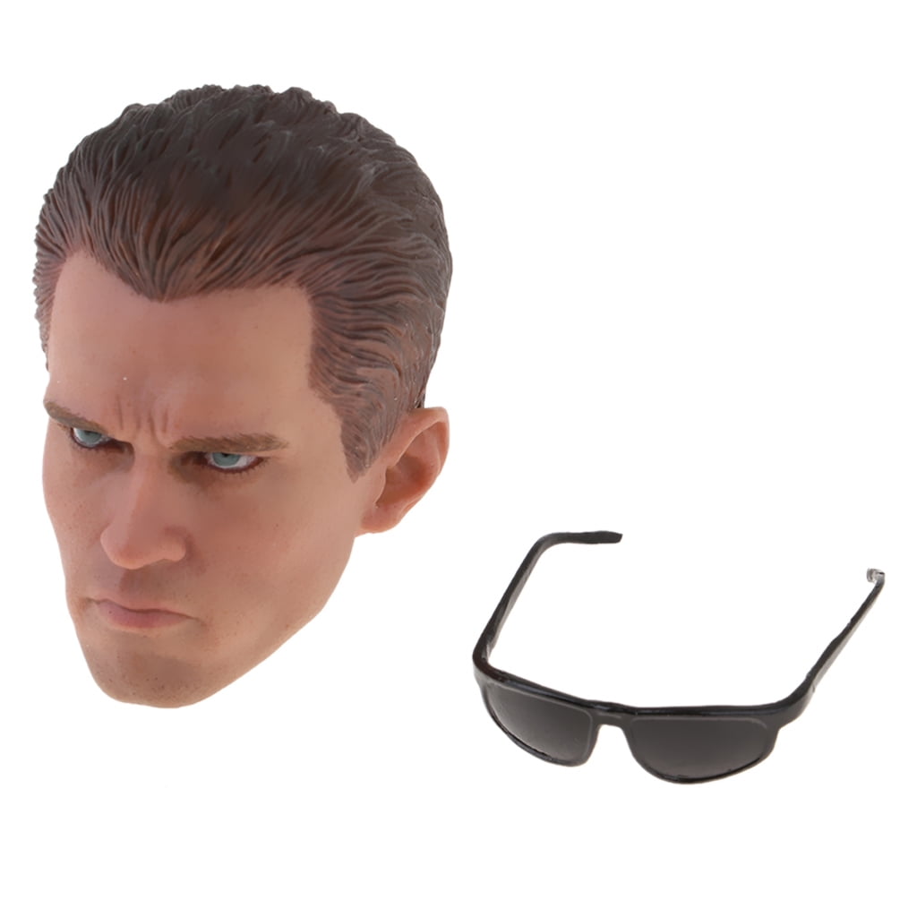 Custom 1/6 Scale Blue lens sunglasses for male head sculpt 