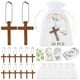 thumbnail image 1 of Juego de 50 llaveros de cruz de madera, regalos funerarios para familiares y amigos, llaveros de cruz como recuerdo funerario, para celebrar la vida, para invitados, familiares y seres queridos., 1 of 7