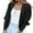 Black, variant on UYISJ Women's Long Sleeve Cardigans Open Front Knit Cropped Cardigan Sweaters Casual Drop Shoulder Short Shrugs Sweater Coats M