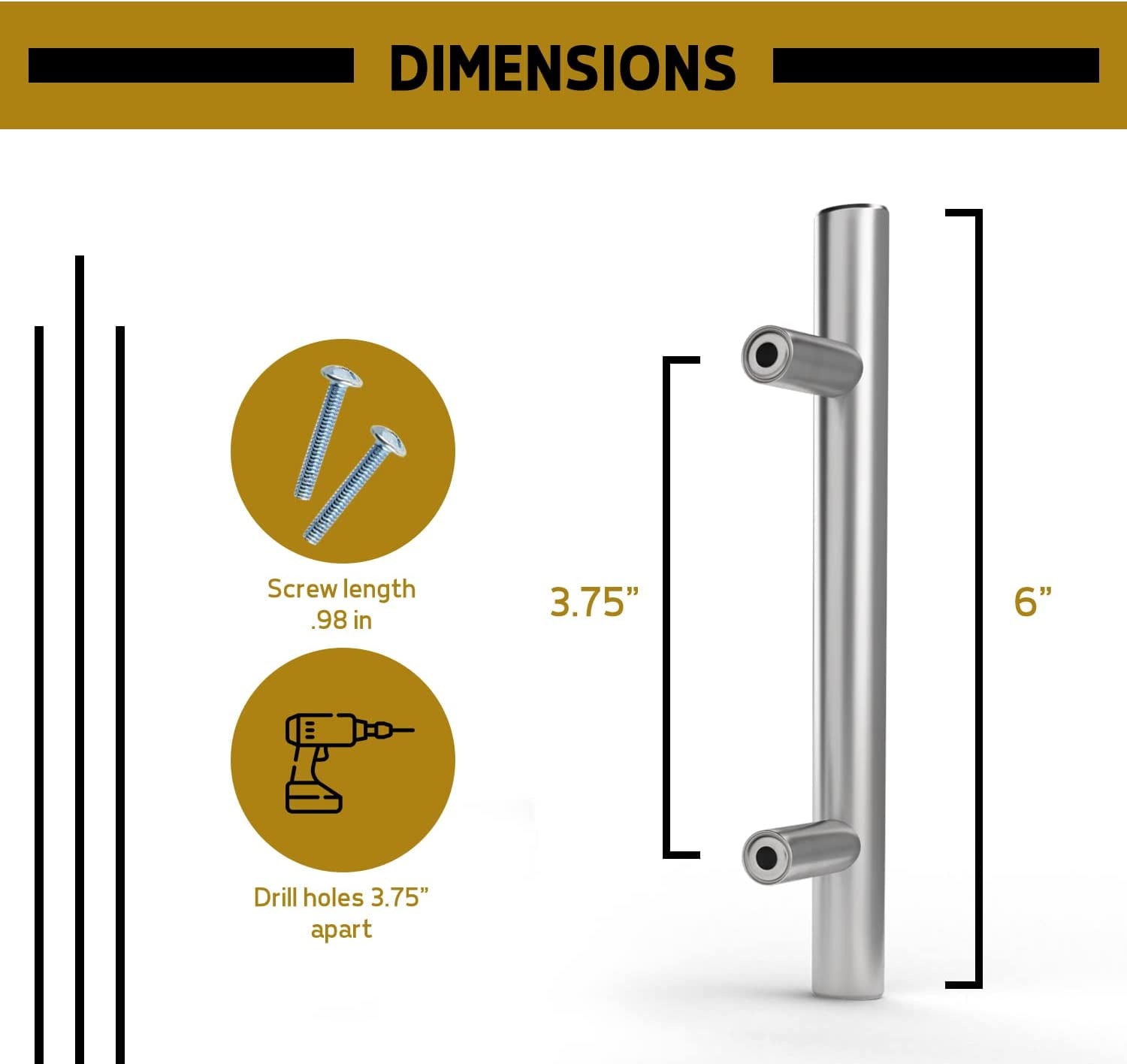 Mega Handles / Cabinet Pulls 6 Inch / Stainless Steel Cabinet Handle Pulls / Satin Nickel / 35 pack