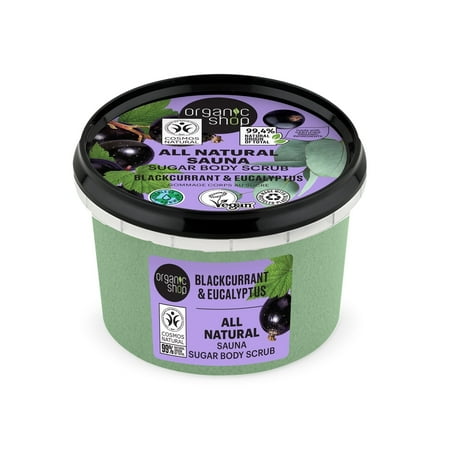 Organic Shop Eucalyptus Exfoliating Body Scrub , 100% Vegan & Organic, Daily Exfoliant, Detox & Moisturizer, Body, Face, Hand & Foot, Intensive Care & Skin Toning.