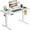 White-Electric, variant on 【Holiday Special】48x24 Inch Electric Standing Desk with T-Shaped Bracket for Premium Stability, Large Adjustable Height Home Office Desk, Rusty Brown