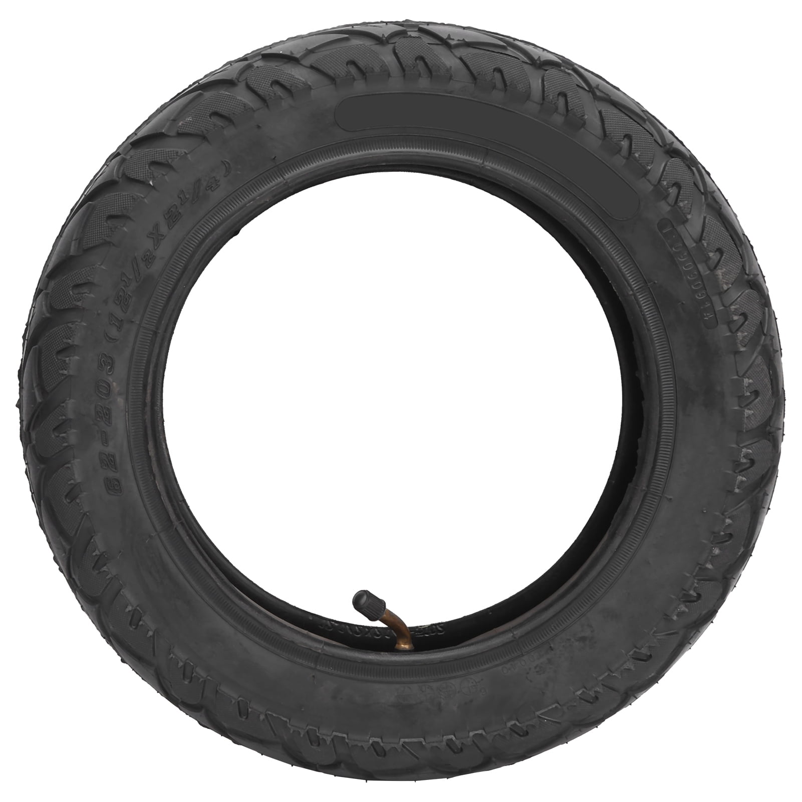 Pneu Solide 12 1/2 X 2 1/4 (62-203) Pour Vélo électrique Ou Scooter - Caoutchouc Noir Anti-crevaison - Poids 1180g, Usage Terrain Privé - 5