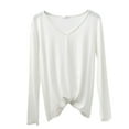 thumbnail image 3 of Rhuody Tops For Womens V Neck Long Sleeve T Shirt Loose Fit T Shirtnd Fall Blouse Classic Clothing White 4Xl, 3 of 8