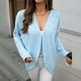 thumbnail image 5 of Gyexs Womens Fuzzy Sweaters Cardigan V-Neck Button Down Oversized Sweater Casual 2025 Fall Winter Tops (Light Blue, Size M), 5 of 9