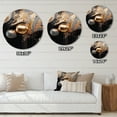 thumbnail image 4 of Designart "Marble Mirage Gold and Black III" Abstract Marble Metal Round Art Living Room, 4 of 5
