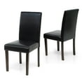 thumbnail image 4 of 3 Piece Dining Table Set, 2 Classic Style Solid Wood Falabella Upholstered Chairs w Pedestal Round Dining Table, Kitchen Room Set, Espresso Color, 4 of 8