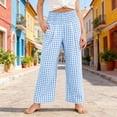 thumbnail image 4 of Fesfesfes Toddler Kids Checkered Pants for Boys Girls,Fashion Cute Casual Wide Leg Trousers with Pockets, Soft Breathable Plaid Pants for All Occasion,Size for 6 Months to 14 Years, 4 of 6