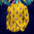 thumbnail image 2 of IWRICH Men's Mardi Gras Waffle T Shirts Long Sleeved Crew Neck T-Shirt Graphic Printed Rave Sweatshirt Yellow XL, 2 of 3