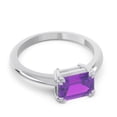 thumbnail image 3 of 2.50 Carat Emerald Cut Amethyst Gemstone Stylish Solitaire Bridal Ring for Women 18K White Gold Size 6 by Diamond-Capitals, 3 of 8