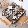 thumbnail image 2 of Boho Orange and Black Geometric Ethnic Pattern Square Tablecloth,Waterproof Square Table Cover,Wipeable Spillproof Washable Table Cover for Home Kitchen Party Decor 60"x60"(152x152cm), 2 of 6