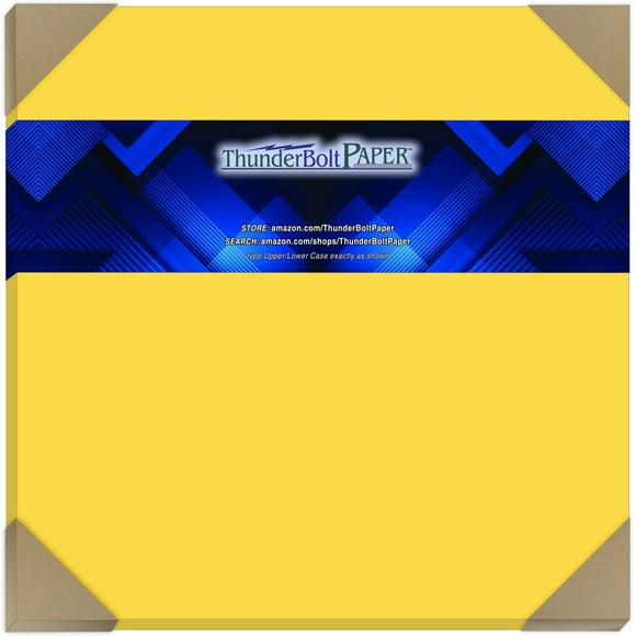50 Bright Golden Yellow Color Cardstock 65lb Cover Paper - 12" X 12" (12X12 Inches) Scrapbook Album|Cover Size - Quality Printable Smooth Surface – Bright, Colorful
