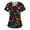 Red, variant on Valentines Day Women's V-Neck Scrub Tops Short Sleeve Cute Floral Printed Holiday Scrub Tops