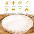 thumbnail image 3 of Air Fryer Paper Liners Disposable: 100PCS White Round Oven Insert Parchment Paper Grease and Water Proof Non Stick Liners for Baking Cooking, 3 of 5
