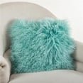 thumbnail image 1 of SARO 3564.MN20S 20 in. Square Wool Mongolian Lamb Fur Throw Pillow  Mint, 1 of 1
