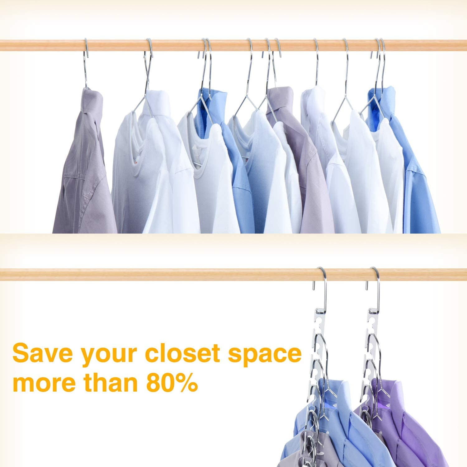 VFULIE Space Triangles As-seen-on-tv Ultra-Premium Hanger Hooks - Triple Closet Space, 18 Value Pack - Heavy-Duty Plastic, Suitable for All Clothing