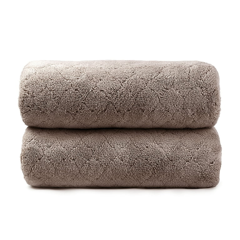 JML 2 Pack Bath Towel Set,350GSM Microfiber Absorbent & Quick Drying Towels  30 x 60, Taupe