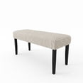 thumbnail image 4 of Home Design Guymon Modern Rectangular Upholstered Dining Bench with Corduroy Fabric and Wood Legs, Light Beige, 4 of 8