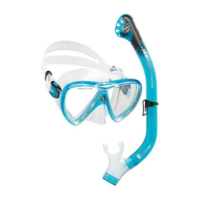 Combo Cressi Adulto Icarus y Orion Dry Máscara y Tubo Aquamarina