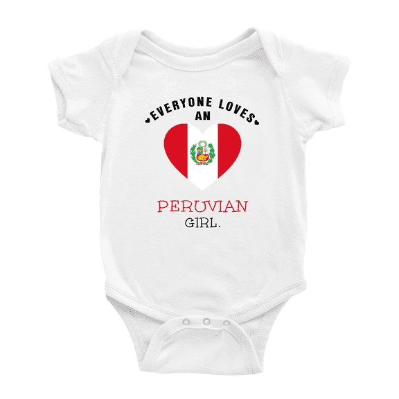 Everyone Loves an Peruvian Girl Cute Baby Jumpsuits (White, 12-18 Months)