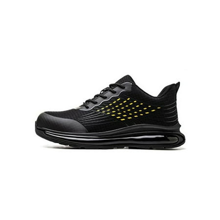 

Fangasis Mens Safety Shoe Steel Toe Protection Boot Heavy Duty Work Shoes Men Construction Comfort Slip Resistant Black Yellow 8.5