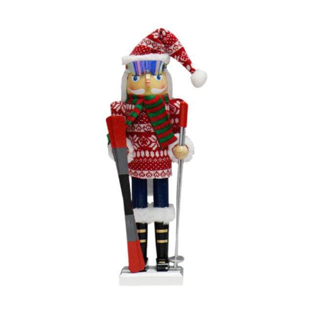 Figura de Cascanueces, decoración navideña de madera para sala de estar, dormitorio, escritorio Chico